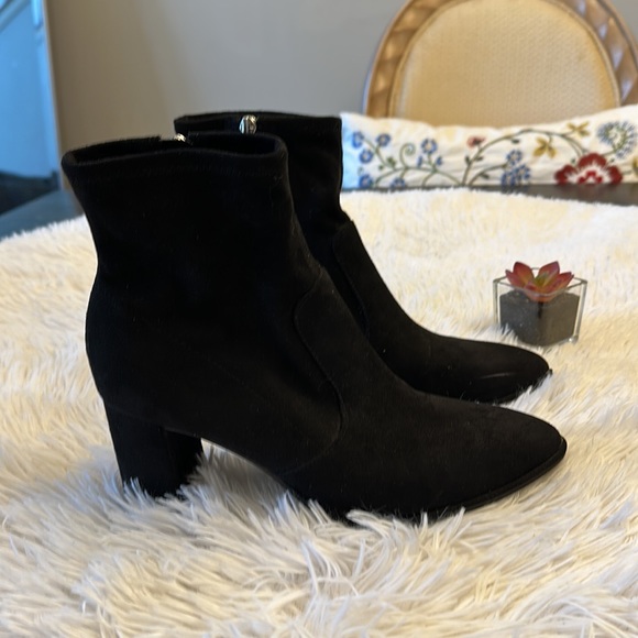 MARC FISHER Lukie Black Vegan Heel Sock Ankle Bootie women size 8 - Picture 2 of 6